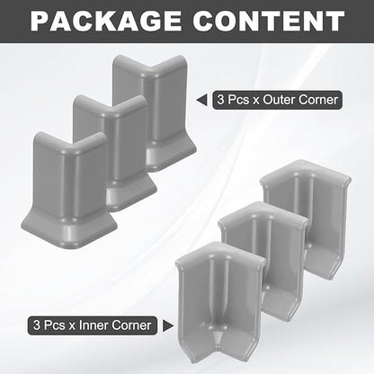 uxcell Self Adhesive Baseboard Corner Blocks, 2.2 Inch Wall Edge Corner - Image 3
