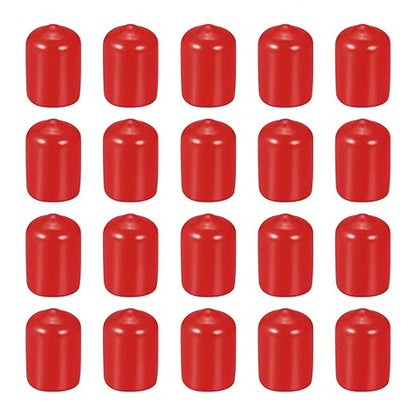 DMiotech 20 Pack 1/2" ID Red Screw Thread Protectors Rubber End Caps Bolt Covers by DMiotech