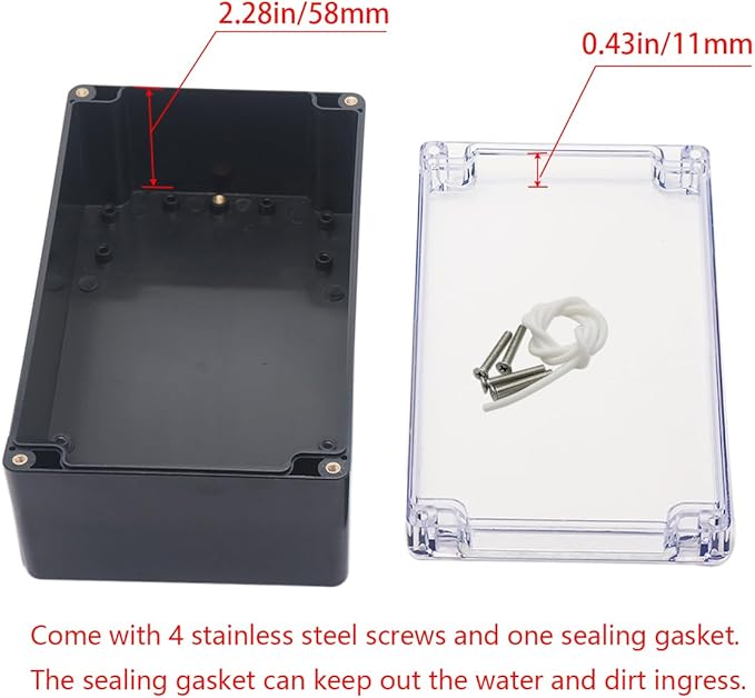 Project Box IP65 Waterproof Junction Box ABS Plastic Black Electrical Boxes DIY - Image 4
