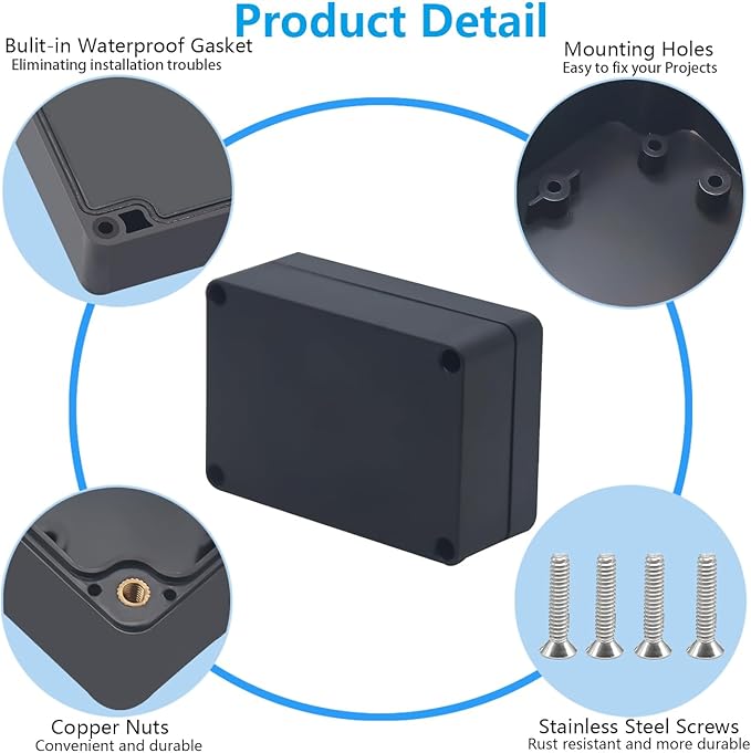 Project Box ABS Black Electrical Boxes IP67 Outdoor Waterproof box Electronic - Image 7