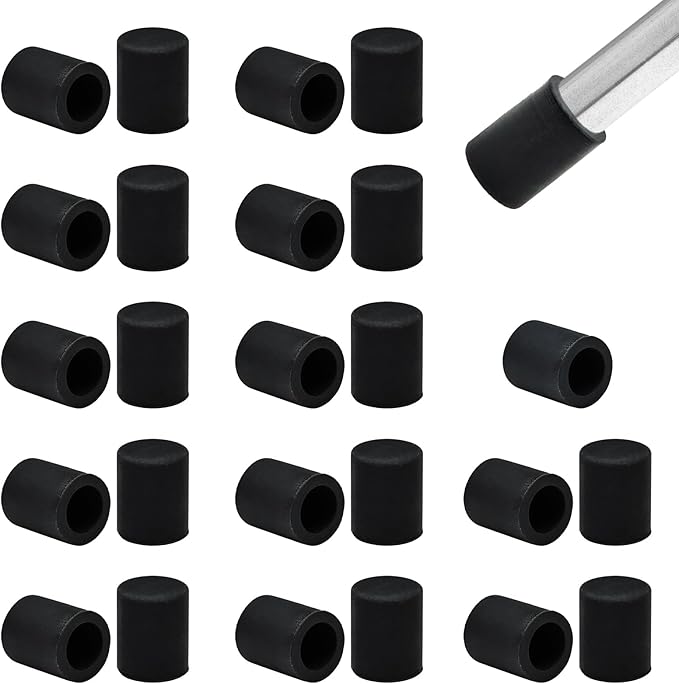 25 Pcs 15/64" Round Chair Leg Tips Caps, Silicone Rubber Furniture Leg Floor by BOPOREAE