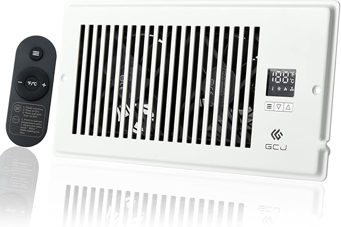 GCJ Register Booster Fan, Fits Wall and Floor 4” x 10” Register Holes, Vent Fan by GCJ--US