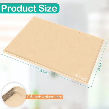 Waterproof Under Sink Mat 34" x 22", Silicone Cabinet Liner, Rubber Protector - Image 2