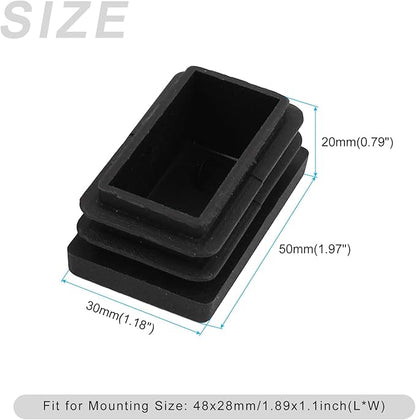 METALLIXITY Rectangle End Caps 2Pcs, Plastic Rectangle Tube Inserts Threaded - Image 2