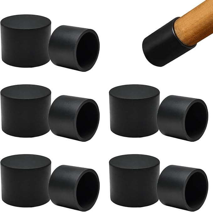 10 Pcs 1" Round Chair Leg Tips Caps, Silicone Rubber Furniture Leg Floor by BOPOREAE