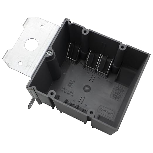 MAKERELE PVC Grey Adjustable Electrical Outlet Box, 2-Gang Adjustable Depth by MAKERELE