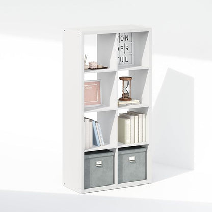 Furinno Simple Cube Storage Organizer, 8-Cube Display Shelf, Open Back Shelving - Image 4