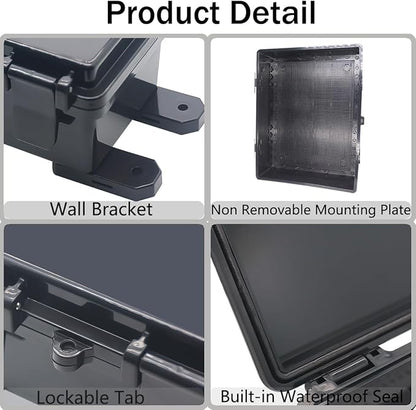 Junction Box, Hinged Black Cover IP67 Waterproof ABS Project Box - Image 4
