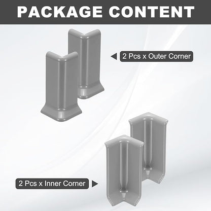 uxcell Self Adhesive Baseboard Corner Blocks, 3.23 Inch Wall Edge Corner - Image 3