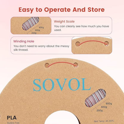 Sovol PLA Filament Silk Tri Color Co-Extrusion 1.75mm, 3D Printer Filament 1kg/ - Image 5
