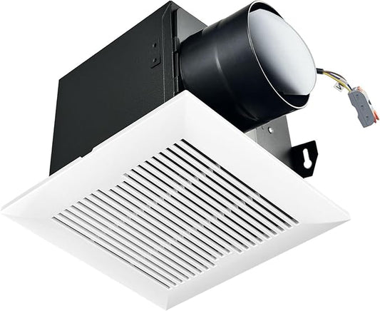 Bathroom Exhaust Fan 88CFM 1.0 Sone, Ultra-quiet Bathroom Vent Fan System by Rysmirs