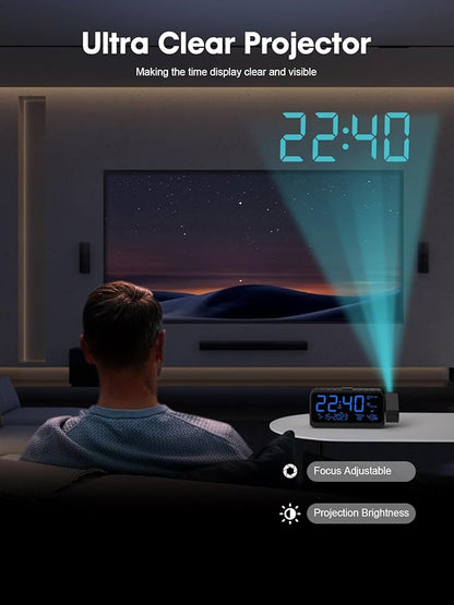 ROCAM Projection Alarm Clock for Bedroom Ceiling, Digital Clock - Image 3