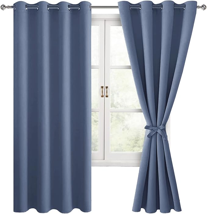 Hiasan Blackout Curtains for Bedroom, 52 x 63 Inches Length by Hiasan