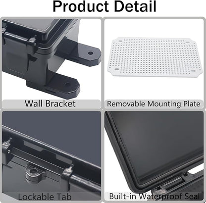 Junction Box, Hinged Black Clear Cover IP67 Waterproof ABS Project Box - Image 4