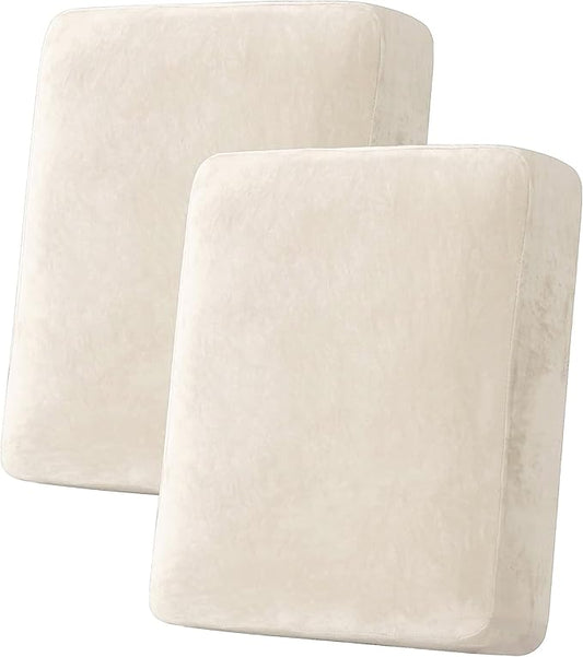 H.VERSAILTEX Velvet Stretch Couch Cushion Cover Plush Cushion Slipcover by HVERSAILTEX