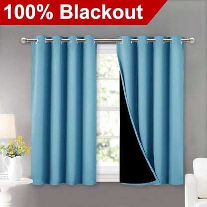 NICETOWN 100% Blackout Short Curtains - Image 2