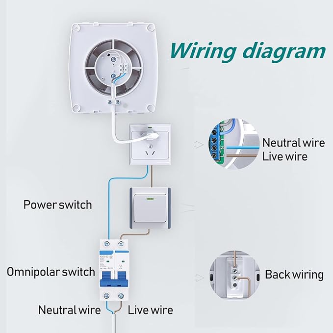 Bathroom Exhaust Fan 141 CFM 6 Inch Home Ventilation Ceiling Window and Wall - Image 8