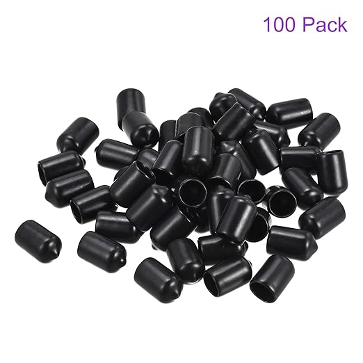 DMiotech 100 Pack 9mm ID Black Screw Thread Protectors Rubber End Caps Bolt - Image 6