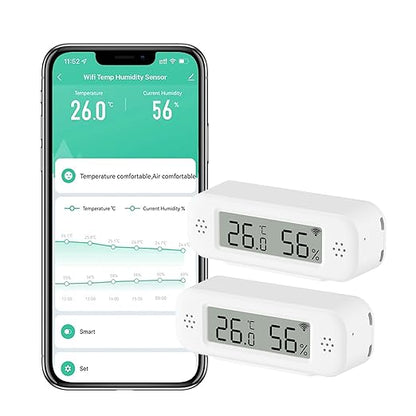 WiFi Thermometer Hygrometer: Smart Temperature Humidity Sensor, Indoor Room by GaoducashforSmartLife