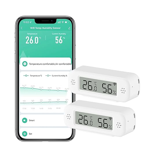 WiFi Thermometer Hygrometer: Smart Temperature Humidity Sensor, Indoor Room by GaoducashforSmartLife