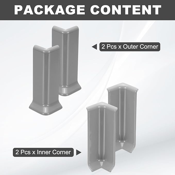 uxcell Self Adhesive Baseboard Corner Blocks, 4.07 Inch Wall Edge Corner - Image 3