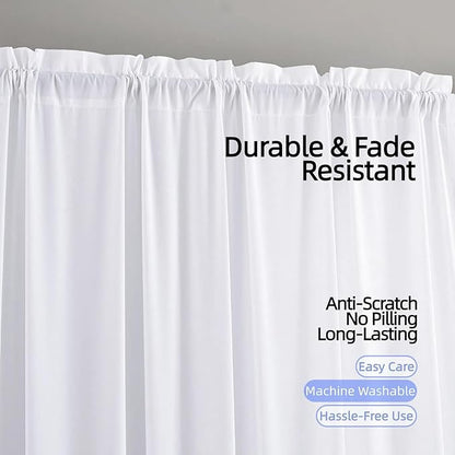 Sheer Privacy Curtains 95 inch Length 2 Panels White Silky-Soft Tencel Velvet - Image 7