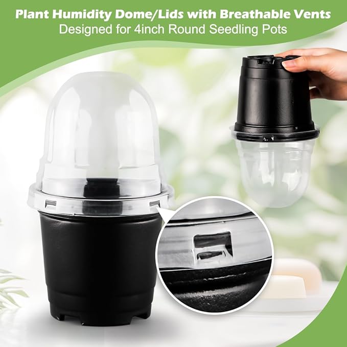 Humidity Domes for 4 Inch Pots, 100 Pack Transparent Plant Dome Covers - Image 5