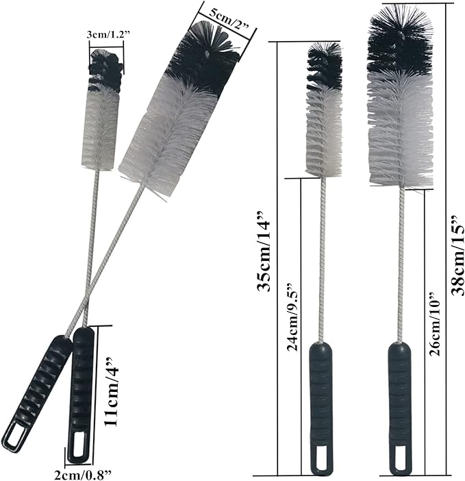 Coralpearl Bottle Brushes Thin Long Handle X 4, Utility Skinny Wire Cleaner Set - Image 2