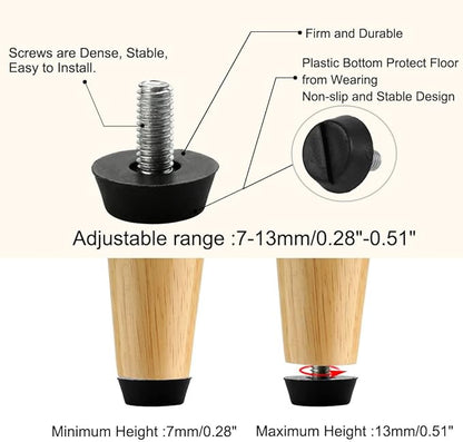 uxcell M6 x 13 x 20mm Furniture Glide Leveling Feet Adjustable Leveler Floor - Image 4