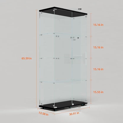 Yoluckea 4 Tiers Glass Display Cabinet - Image 2