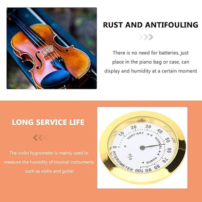 Round Golden Hygrometer for Violin and Guitar Cases - Image 2