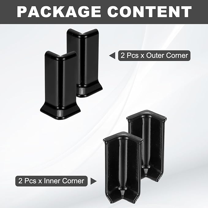 uxcell Self Adhesive Baseboard Corner Blocks, 3.23 Inch Wall Edge Corner - Image 3