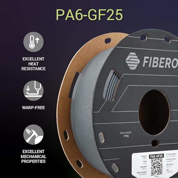 Polymaker Fiberon PA6-GF Glass Fiber Nylon Filament 1.75mm Grey 0.5kg, Fiberon - Image 6