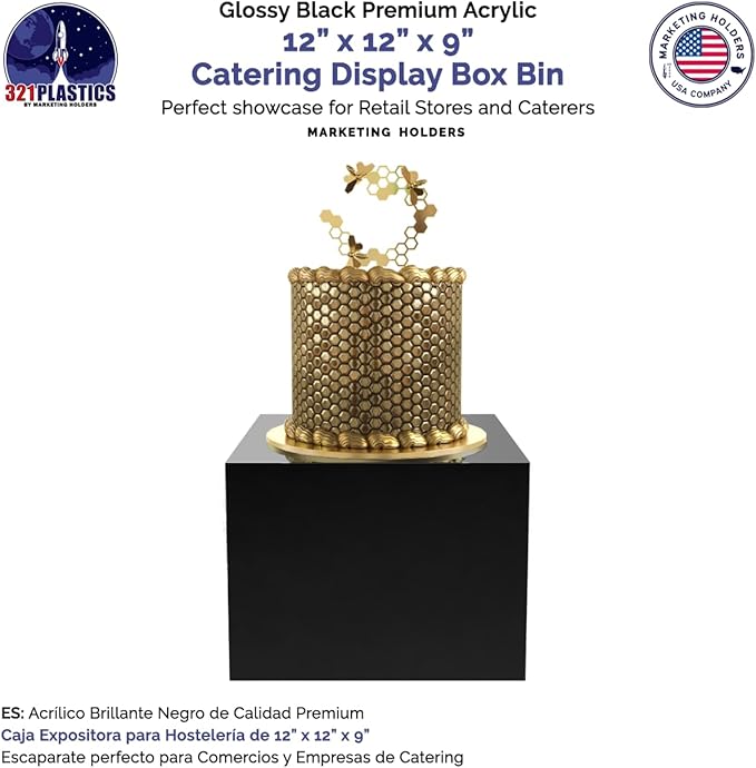 Marketing Holders 6 Pack Acrylic Display Riser Box Versatile 5 Sided Pedestal - Image 4