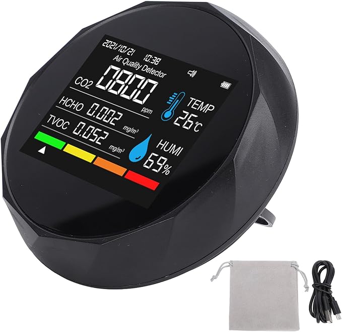 Fafeicy 5 in 1 Indoor Air Quality Detector Bluetooth APP Accurate Sensor by Fafeicy