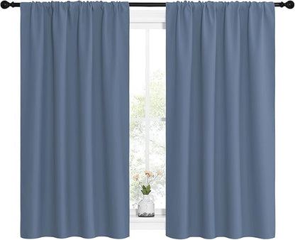 NICETOWN Kitchen Curtains, Short Blackout Curtains & Drapes, Small Window Rod - Image 2