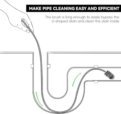 Flexible Drain Brush, 66 Inch Long Double Ended Hose Pipe and 58 Inch Tube - Image 8