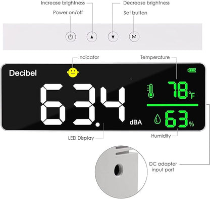 Decibel Meter Wall Hanging Sound Level Meter 11 inch Large LED Display Noise - Image 6