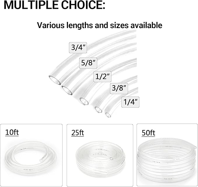 1/4’’ ID × 3/8’’ OD - 50 ft Clear Plastic Vinyl Tubing - Image 6