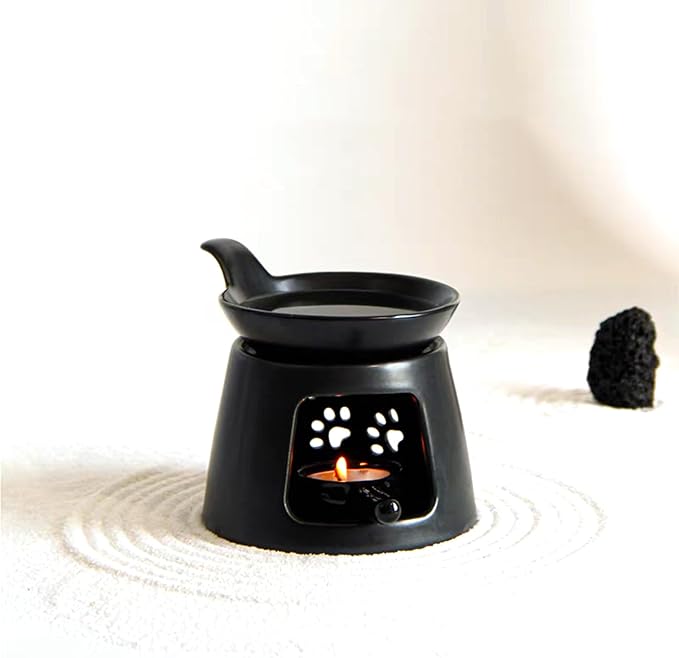 Ceramic Essential Oil Burner, BAOBYAO Wax Melt Burners Humidifier Yoga - Image 9