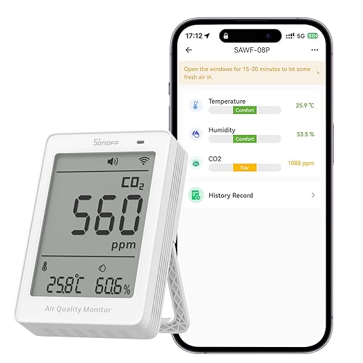 SONOFF AirGuard CO2, Smart Indoor Air Quality Monitor, Matter Compatible by SONOFF