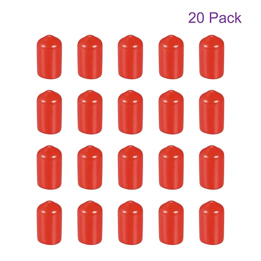 DMiotech 20 Pack 5/16" ID Red Screw Thread Protectors Rubber End Caps Bolt - Image 6