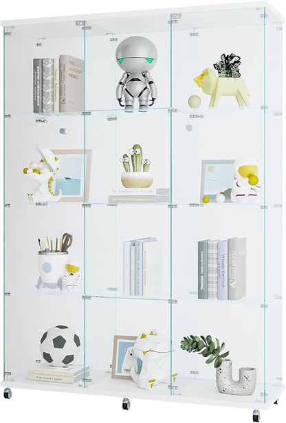 Yoluckea 4 Shelves Glass Display Cabinet Extra Large, Floor Standing Clear - Image 8