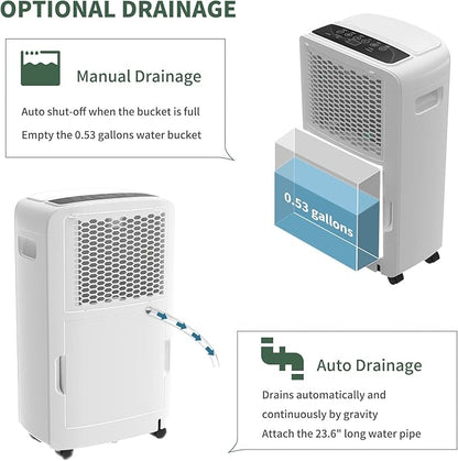 Shinco 40 Pints Dehumidifier for Home and Basements, 2000 Sq.Ft Dehumidifiers - Image 4