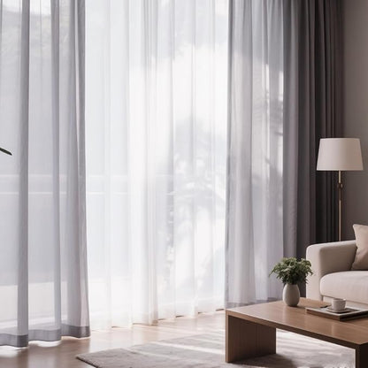 Dreaming Casa Grey Sheer Curtains 102 Inches Long, Rod Pocket & Back Tab Light - Image 9
