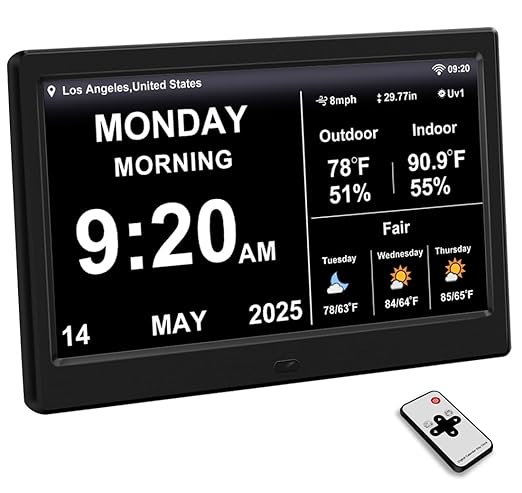 2025 New Digital Clock with Temperature/Humidity & Weather Forecast, Auto Time by FEYBYLA