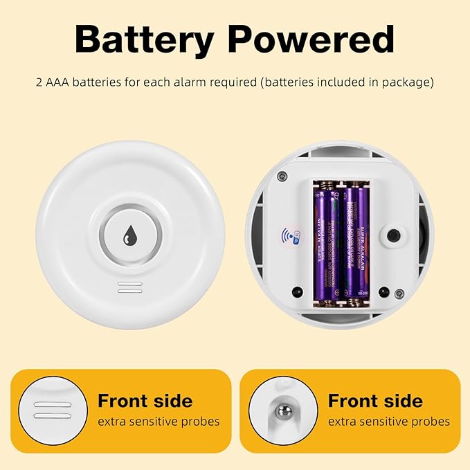 WiFi Water Leak Sensor, 100 dB Water Alarm Leak Detector, - Image 6