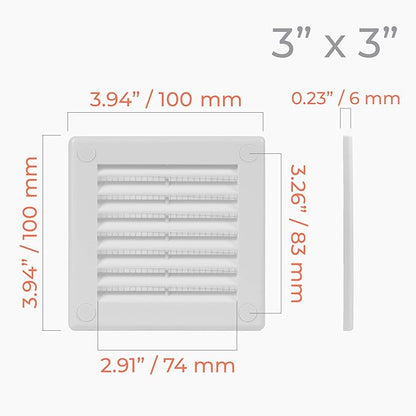 4" x 4" Square Air Vent Cover – White Plastic Vent Deflector - Image 4