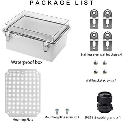 Waterproof Electrical Box, IP67 Junction Box Stainless Steel Latch Hinged Clear - Image 5
