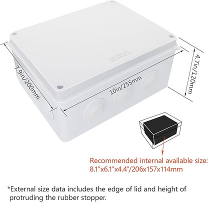 LeMotech Junction Box, ABS Plastic IP65 Waterproof and Dustproof, Universal - Image 2